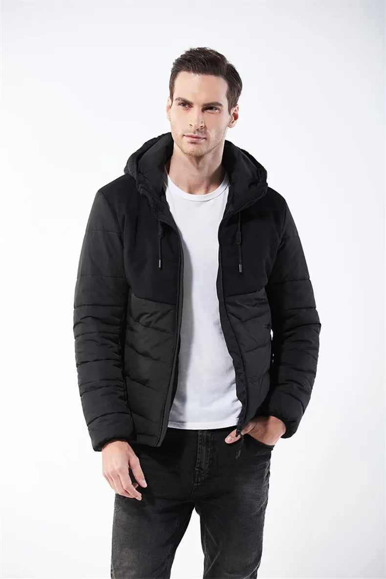 Winter Jackets Men Wind Resistant Autumn Spring Drawstring Hooded Mens Jacket Coats Male Thick Warm European Size Machine Wash 05