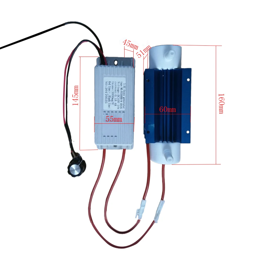 110 В/220 В 12 В/24 В 3g генератор озона с силиконовой трубкой, выход озона, регулируемый озонатор для воздуха и воды+ дополнительный аксессуар