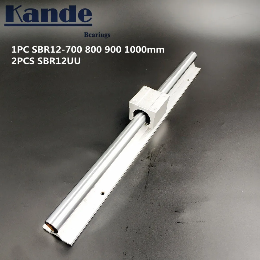 خطي السكك الحديدية 12 مللي متر SBR12-700 800 900 1000 مللي متر 1 قطعة دليل خطي SBR12 + 2 قطعة SBR12UU كتل ل CNC