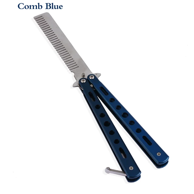 1 PCS Stainless Steel Folding Butterfly Comb Knife Hair Colorful Style