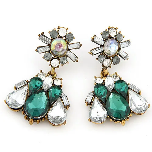 2017 Por Jewelry Accessories Vintage Earrings Green Crystal Gems 2017 Por Jewelry Accessories Vintage Earrings Green Crystal Gems Y Fashion Star Gold Drop For Women Brincos In From