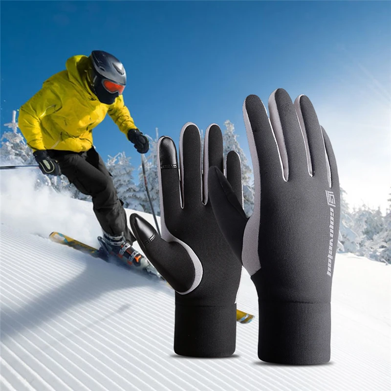 Ветрозащитный Спорт на открытом воздухе Полный Палец Велосипед Сноуборд перчатки Зимние флисовые теплые сенсорный экран длинные перчатки лыжные