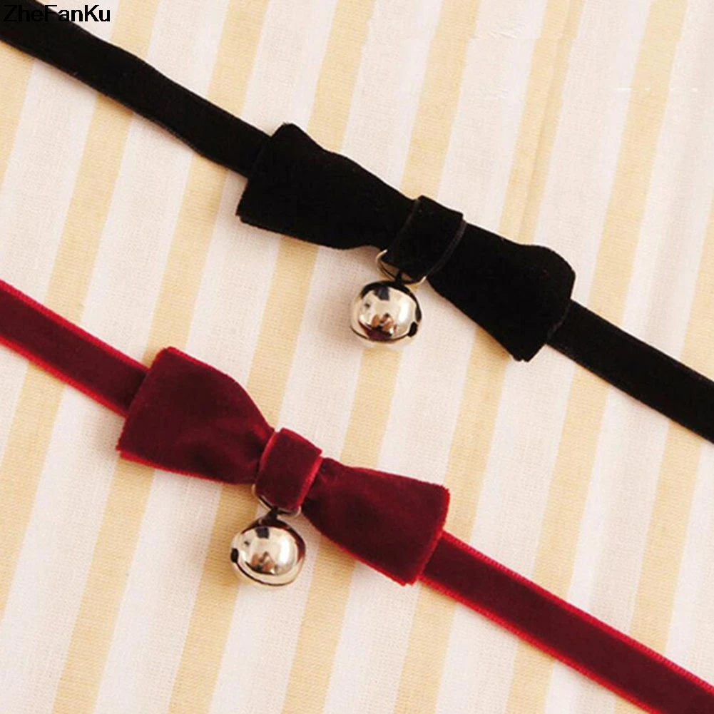 Trendy Velvet Choker Necklace Bowknot Bells chocker Handmade Boho Gothic Costume Jewelry Free Shipping Fashion Jewelry