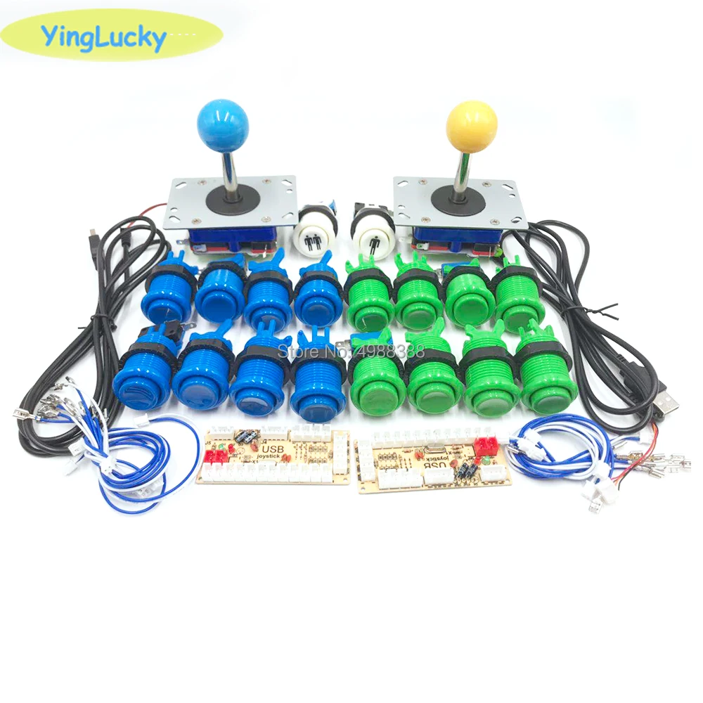 Yinglucky 2 игрока аркадные джойстики DIY Kit Нулевая задержка USB энкодер джойстик в американском стиле 28 мм кнопочный HAPP джойстик