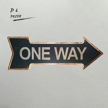 

DL-one way olny my way vintage black arrow signpost crafts bar shop cafe hotel wall decorations