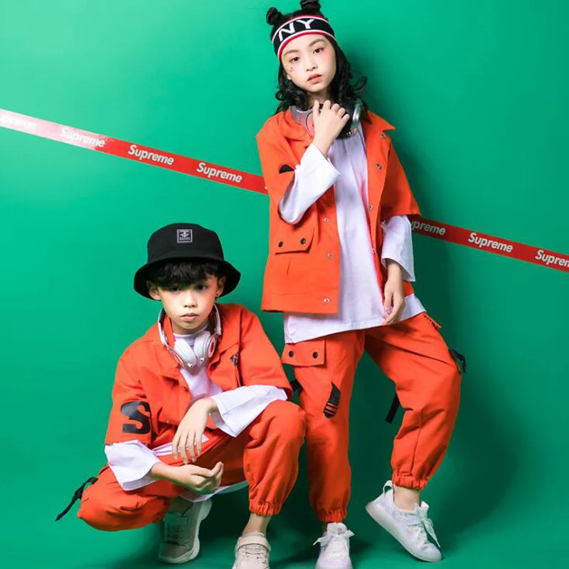 Boys Loose Ballroom Jazz Hip Hop Dancing Costumes Kid Adult Modern Party Show Clothing Jacket Pants Dancing Wear set Outfits