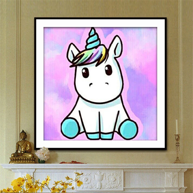 Cartoon Unicorn Full Diamond Embroidery Wall Art Diamond Painting Rhinestone Cross Stitch Mosaic Resin Drill Paste 5D Home Decor