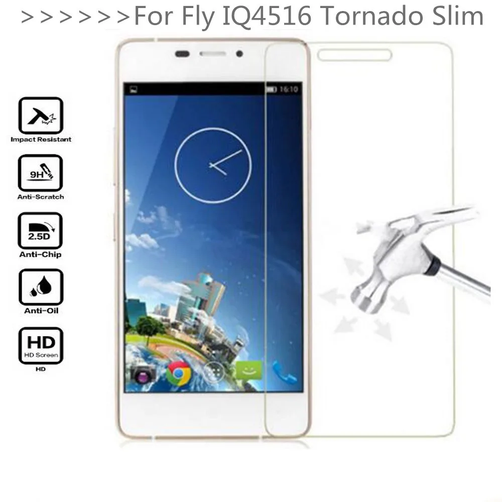 Закаленное стекло для Fly IQ4516 Tornado Slim Octa/Kazam Tornado 348 Защитная пленка для экрана 9 H 2.5D защитное стекло