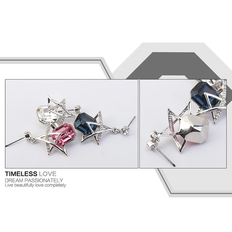 Malanda Фирменная новинка мода площади кристалла от Swarovski Циркон Висячие серьги Для