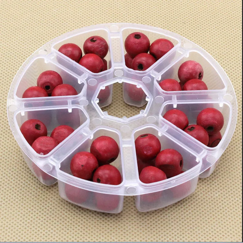 

Round 8 Grid Clear Plastic Box Jewelry Bead Storage Container Craft Organizer Home Storage Groceries Round Storage 2019 New Hot