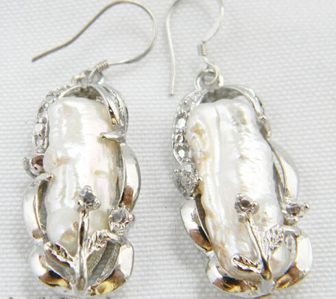 

free shipping 12506 baroque freshwater pearl dangle earring