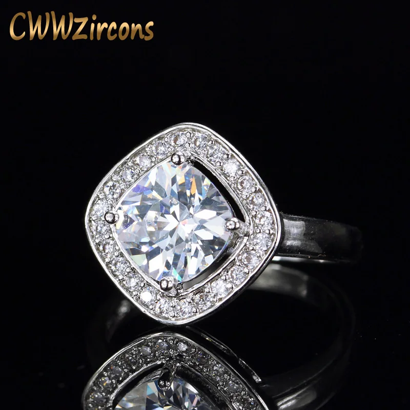 Женское кольцо из белого золота с фианитом 0 8 карат|women fashion rings|women ringswomen ring |