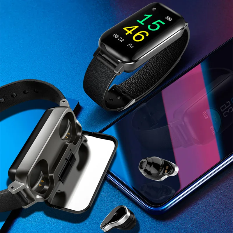 Умный браслет Bluetooth наушники фитнес-трекер монитор сердечного ритма спортивные наручные часы для Android iOS телефонная гарнитура часы