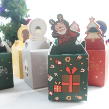 

hello Christmas Design 12pcs mix style Paper Box Gifts Chocolate Cookie Packaging Party Favors Decoration Use Storage Boxes