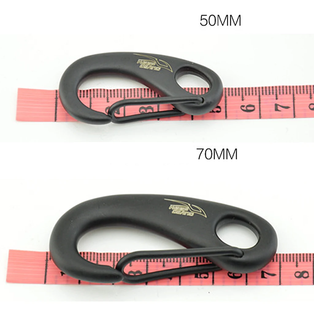 Perfeclan Spring Snap Hook Clip Quick Link Carabiner Scuba Diving Snorkeling Accessories Black 50mm/70mm 