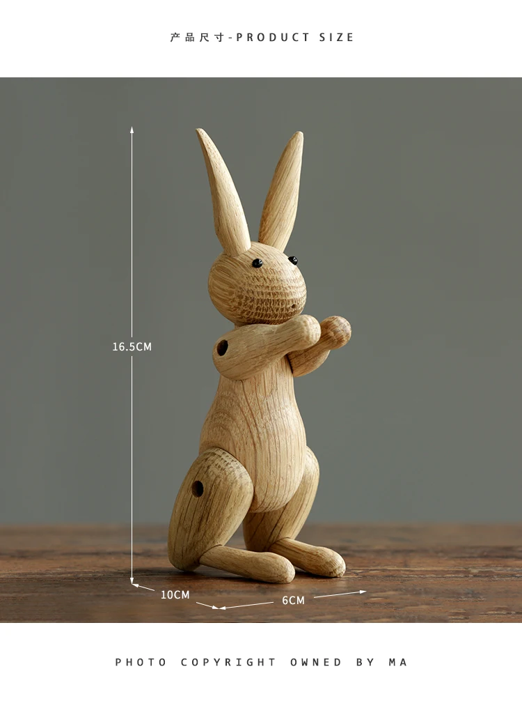 Кукла кролика, датская кукла, скандинавские деревянные украшения для домашнего интерьера, опт, пользовательские мягкие украшения, образец комнаты, деревянный декор