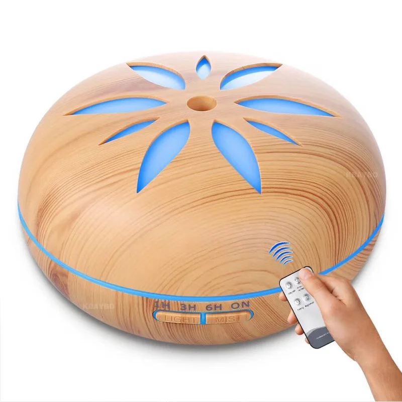 550ml Ultrasonic Humidifier Aroma Essential Oil Diffuser Wood Grain Cool Mist Humidifier Aromatherapy Diffuser With 7