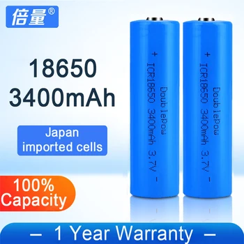 

Doublepow 18650 3400mAh Rechargeable Battery For Flashlight Loudspeaker Radio Fan etc High Quality Lithium ion Batteries