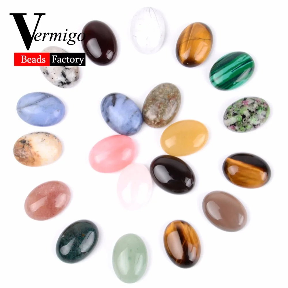

13x18mm Combination Oval CAB Cabochon Natural Stone Beads For Needlework Jewelry Making Diy Ring Earrings Pendant Wholesale