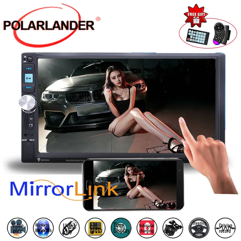 MP5 Player Stereo FM USB TF 2DIN Car Radio 7Inch Rear Camera Touch Screen Bluetooth Mirror Link For Android Phone | Автомобили и
