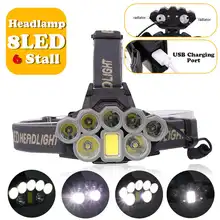 Головной светильник 140000lm светодиодный налобный фонарь Smuxi 7* t6 головной светильник 6 режимов водонепроницаемый светильник-вспышка с возможностью масштабирования 18650 включает в себя для охоты и велоспорта