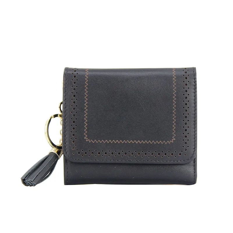 Leave 15 Drei 2018 Kurzen Geld Geldbörse Message Neue Mode Teile Brieftasche los Taschen A Geldbörsen Carteira Frauen Falten Quaste Kleine Leder Ändern rW8qrC4Hwx
