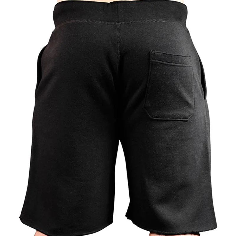 Men's Superb Rough Hem Cotton Shorts Black Back