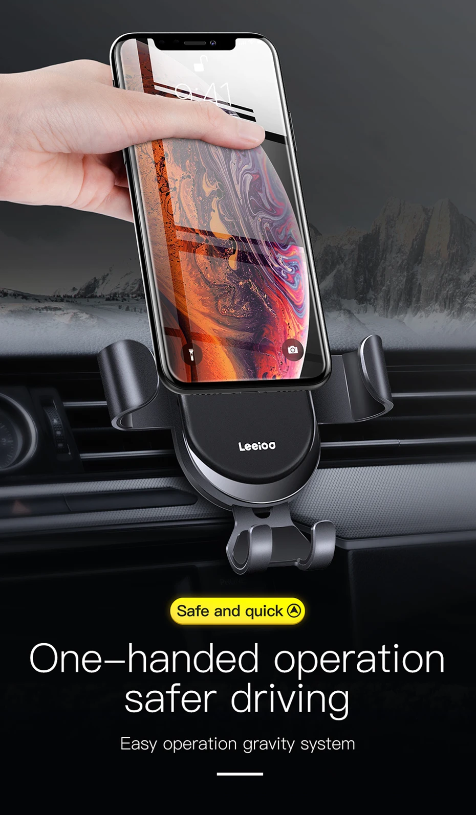 LEEIOO тяжести Автомобильный держатель для iPhone samsung мобильного телефона, держатель 360 градусов gps Air Vent клип автомобильный телефон подставка держатель