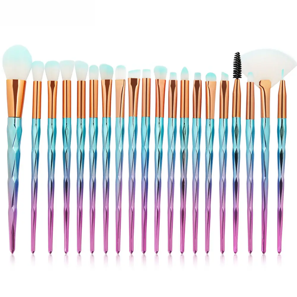 

Professional 20Pcs/Kit Diomand Makeup Brushes Set Powder Eye Shadow Foundation Blush Lip Cosmetic Beauty Soft Make Up Brush Tool