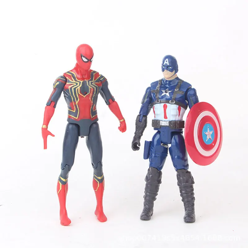 7 шт. супергерой Мстители Фигурки 15 см Железный человек Халк Капитан ...