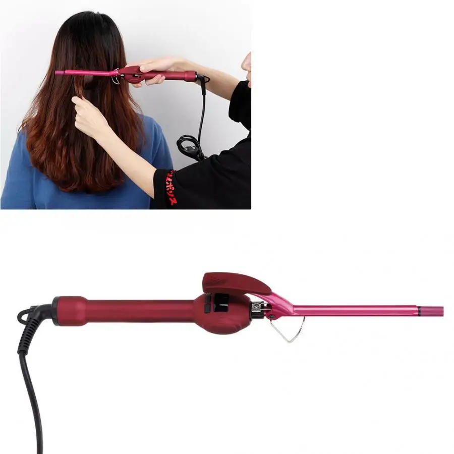 Professional Accessories Hairdresser 9MM Ultrafine Curling Iron Temperature LCD Display Hair Curler Anti-scalding Styling Tool