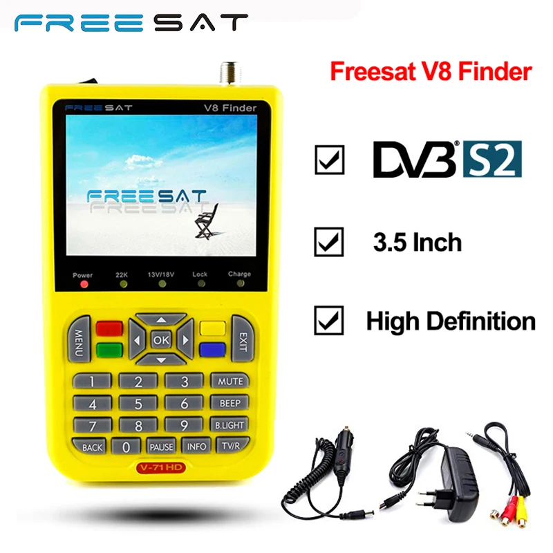 FREESAT V8 Finder Satellite Signal Finder V 71 HD DVB S2 MPEG 2/MPEG 4