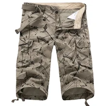 Летние хлопковые мужские шорты Карго, модные камуфляжные мужские шорты с несколькими карманами, повседневные камуфляжные уличные мужские шорты