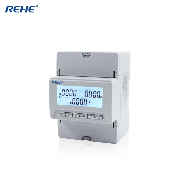 

REHE RH-3AA4P 76*74*91mm(L*W*H) Din-Rail Type Digital Meter Three-Phase Din Rail Current Meter With LCD screen