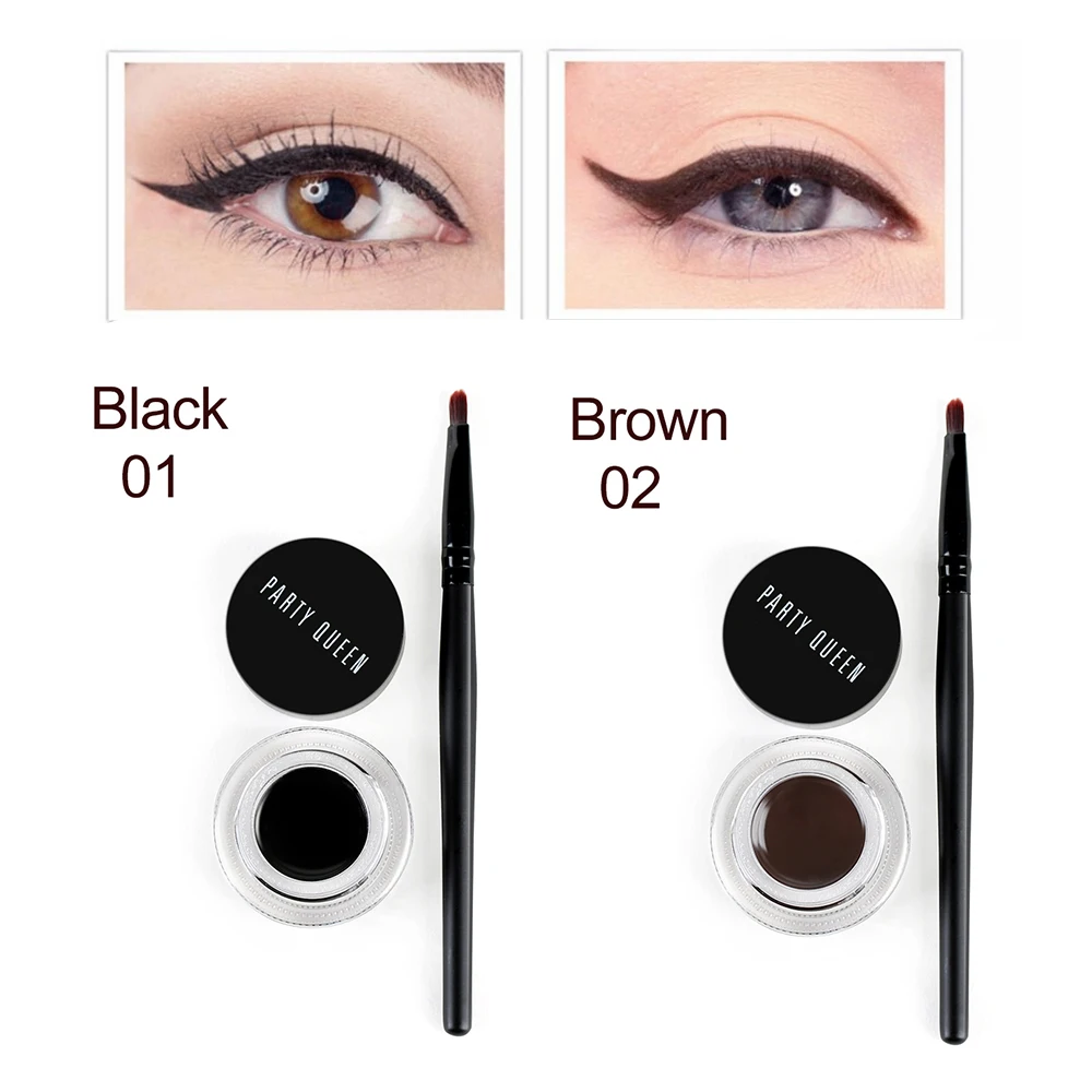 1PC Fashion Black Brown Eyeliner Gel Eye Makeup Eye Liner Cream With