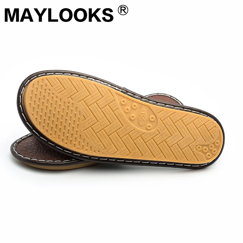 Мужские тапочки сезон весна лето Домашние Нескользящие из овечьей кожи Новинка