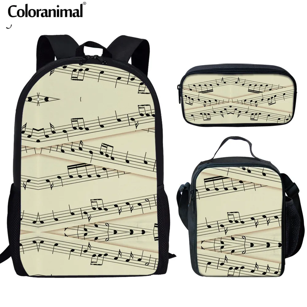 Coloranimal Teenager Girl Boy Large Capacity School Backpack Laptop Rucksack Bagpack Kid Colorful Music Notes Schoolbag | Багаж и сумки