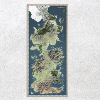 

Game of Thrones Map Silk Poster Fabric Art Wall Picture Westeros Mainland Map Poster Cloth Prints Home Room Decoration