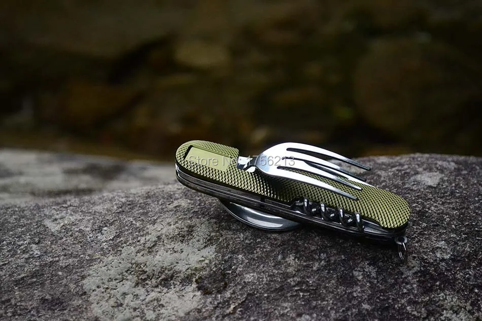 Mack Walker Открытый походный стальной Съемный нож ложка вилка пробка винт Многофункциональный Diner набор для кемпинга охоты