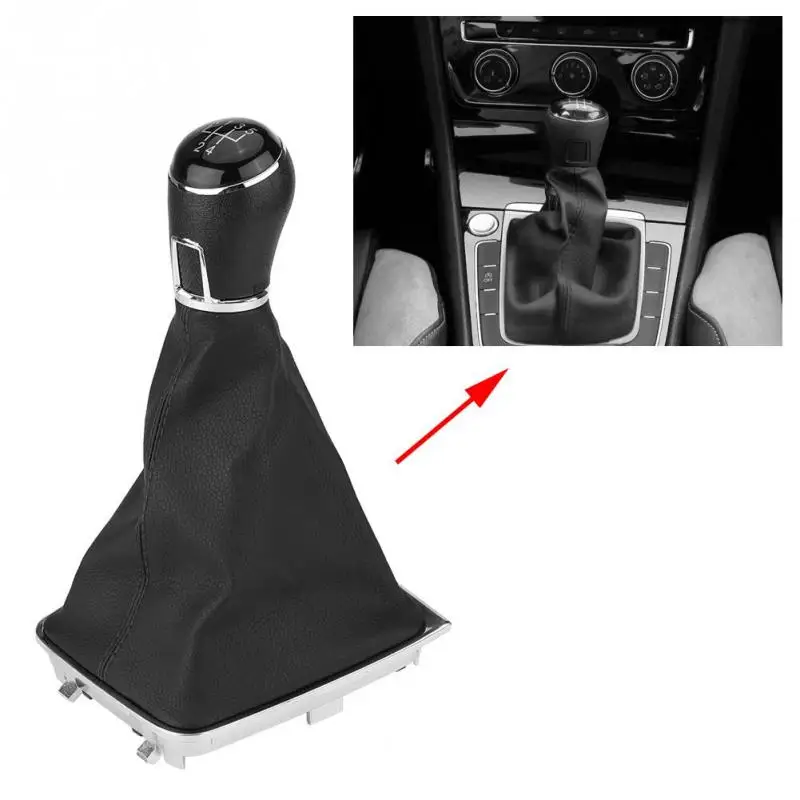 

5 Speed Car Replacement Gear Stick Shift Knob + Gaiter Boot Cover for VW Golf 7 MK7 2013-2017 Car Accessories