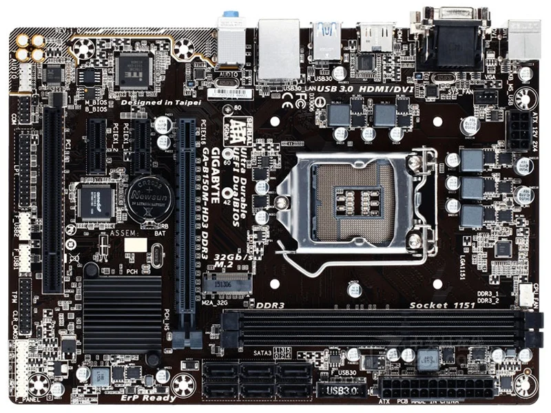 

Gigabyte GA-B150M-HD3 DDR3 Desktop Motherboard B150M-HD3 B150 LGA 1151 Core i7 i5 i3 DDR3 16G SATA3 USB3.0 HDMI M.2 Micro-ATX