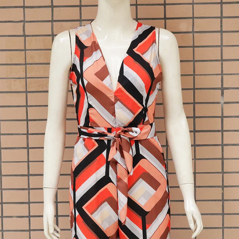 Striped print wide leg pants jumpsuit for women 2019 Sexy v neck party long jumpsuit womens romper Summer beach overall bodysuit Striped print wide leg pants jumpsuit for women 2019 Sexy v neck party long jumpsuit womens romper Summer beach overall bodysuit