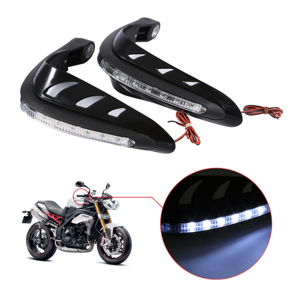 

1 Pair Universal Motorcycle Handguards Motocross Hand Guards One Set Combination Handlebar Protector With LED Turn Signals Light