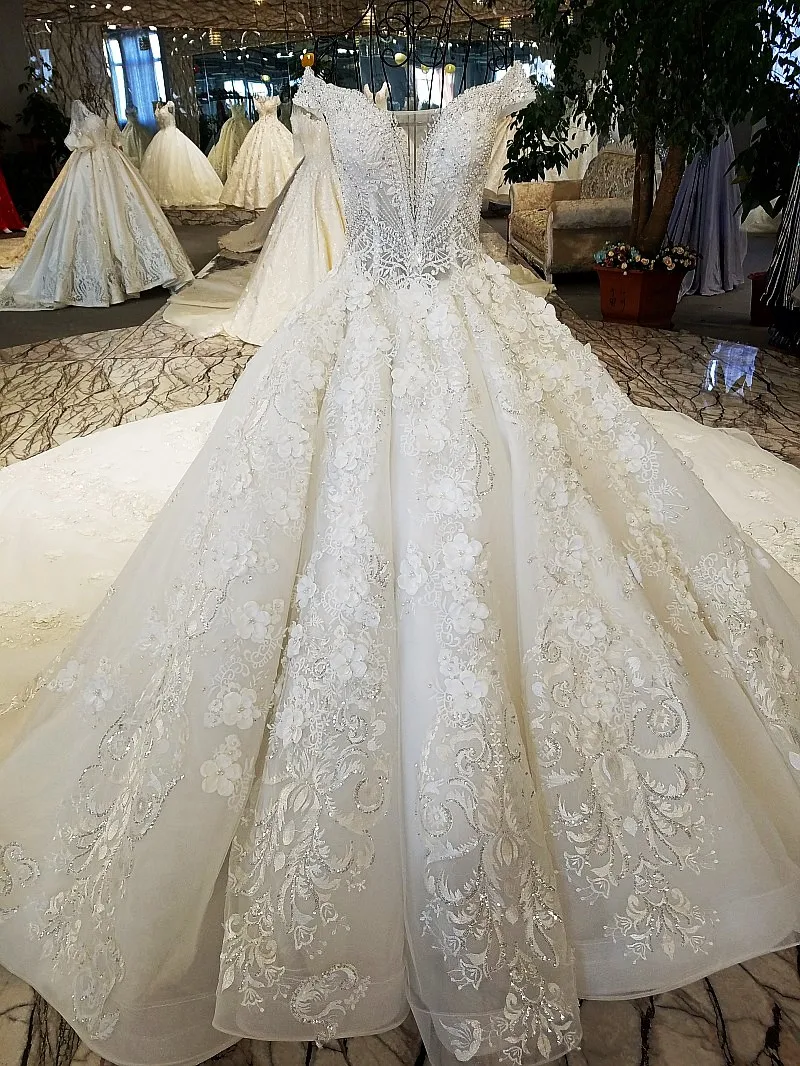 AIJINGYU белый корсет свадебное платье Ливан Роскошные блестящие размера плюс с королевским шлейфом с защитой от ожогов Couture Свадебные платья