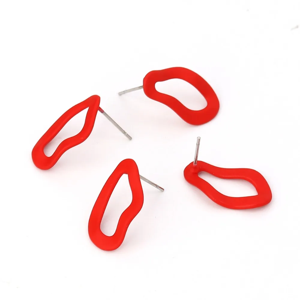 

DoreenBeads Zinc Based Alloy Ear Post Stud Earrings Findings Irregular Colorful 20mm x 12mm, Post/ Wire Size: (21 gauge), 10 PCs