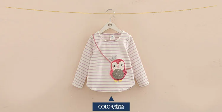Children Penguin Tops 2018 Hot Sale Spring Autumn Kids Clothes Long Sleeve O-Neck Strip Girl Long Sleeve T Shirt (2)