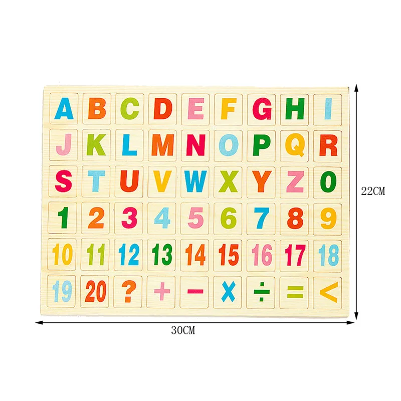 

54pcs/Set Montessori Educational Wooden Toys For Kids Alphabet Numbers Fridge Magnetic Stickers Baby Learning Math Toys