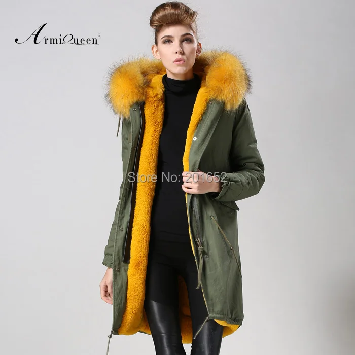 Best Offers Fashion Women's Real Fur Collar Thick Warm Zipper Jacket Trench Coat Parka Outwear yellow fur lined army jacket Best Offers Fashion Women's Real Fur Collar Thick Warm Zipper Jacket Trench Coat Parka Outwear yellow fur lined army jacket