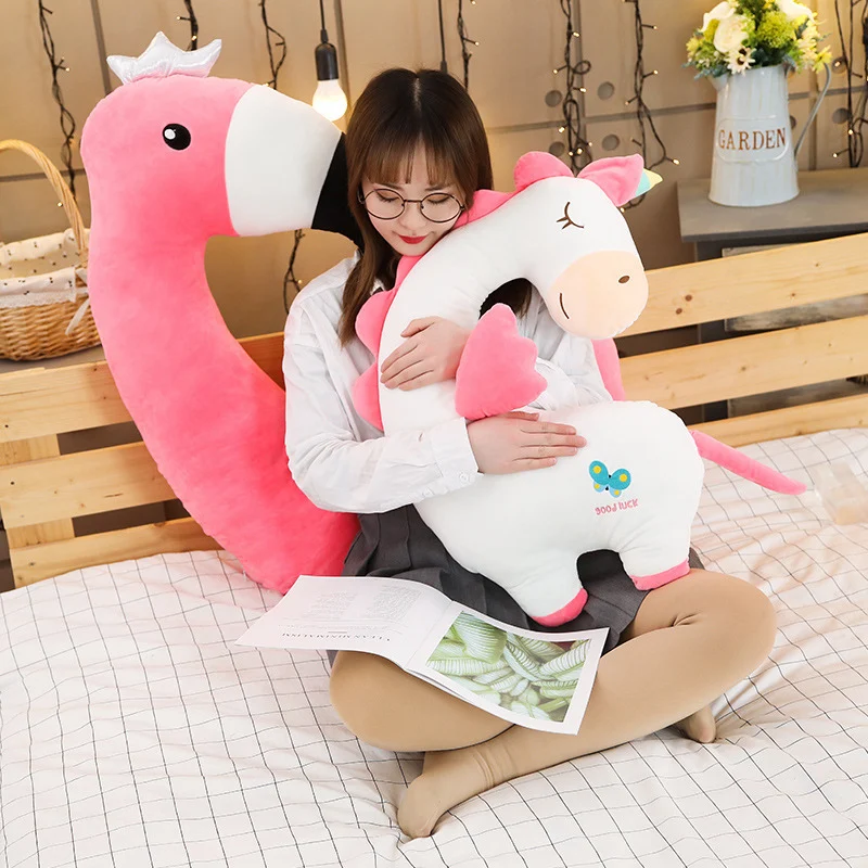 Творческий каваи мягкий Единорог динозавр Фламинго Кукла Мягкие животные ленивый Спящая Подушка игрушки для милой девушки любовника подарки на день рождения