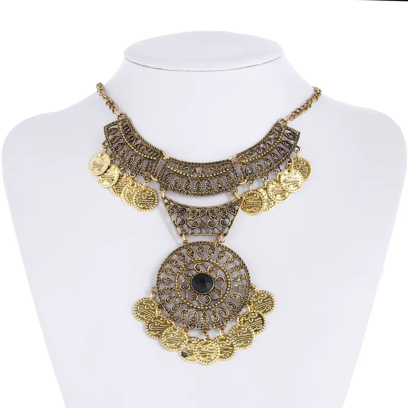 

Fashion Necklaces 2019 Vintage Africa Statement Necklace Jewelry for Party Retro Long Chokers Necklaces for Women